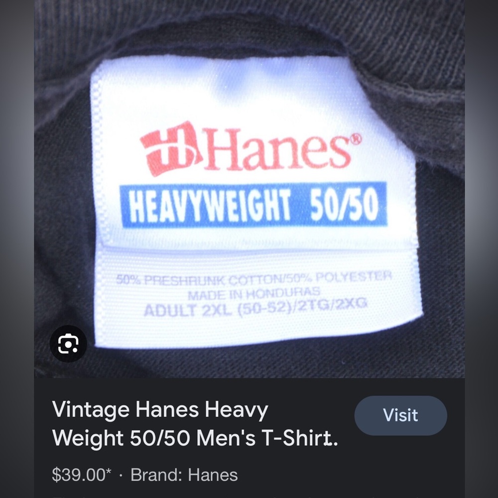 HANES HEAVYWEIGHT 50-50 TEE - Picture 5 of 5
